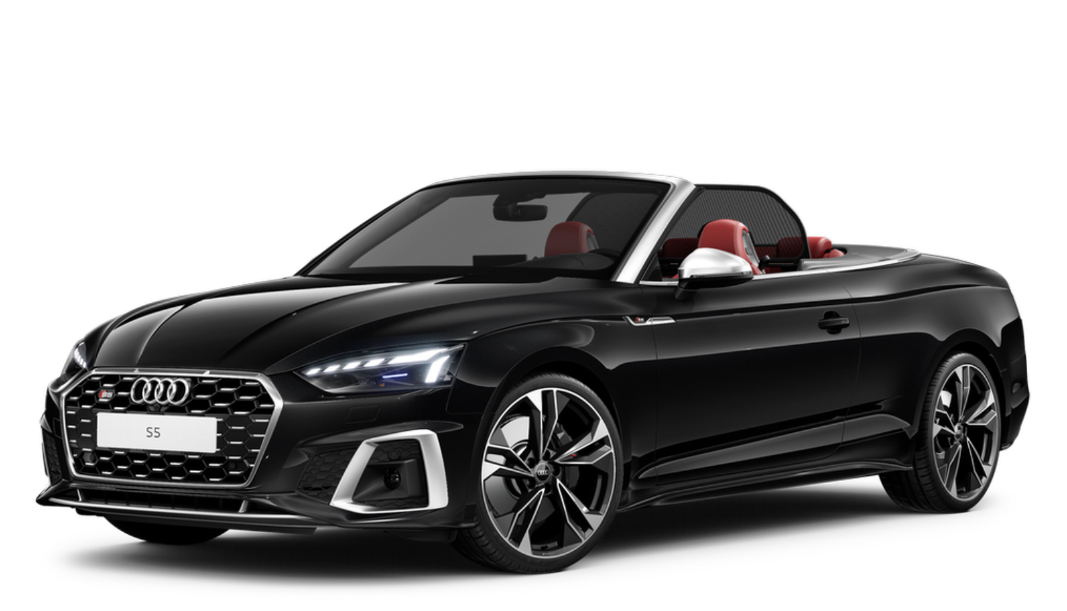 AUDI S5 Cabriolet TFSI quattro tiptronic | černá s červenou kůží | české nové auto skladem | černá metalíza |  top výbava | skladem |  ihned dostupné | autoibuy.com 